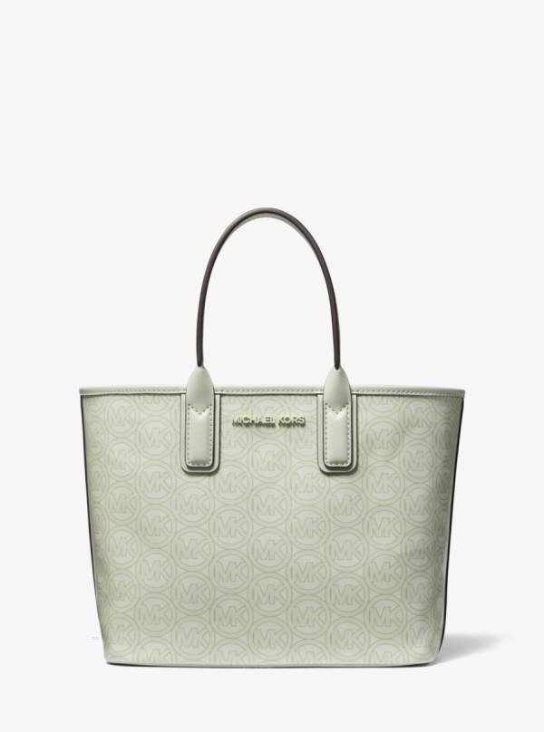 Damske Prenosná Taška Michael Kors Jodie Small Logo Jacquard Zelene - Kabelky Michael Kors Slevy | ZRMSA-9167